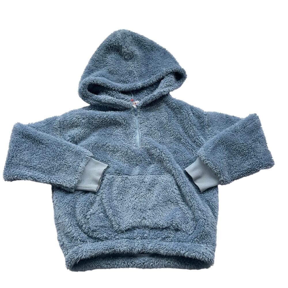 Glam Girl Blue Sherpa Hoodie - girl’s Medium